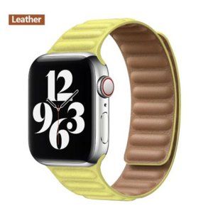 NEW[BAND] Yellow Leather Magnetic For Apple Watch